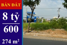 BÁN ĐẤT NHÀ BÈ, XÃ PHƯỚC LỘC, ĐƯỜNG ĐÀO SƯ TÍCH. DT: 274 M2. GIÁ 8 TỶ 600